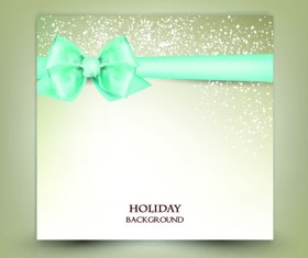 Ornate christmas cards with ribbon bow vector set 06