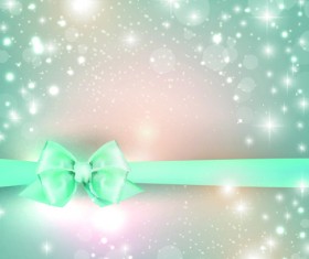 Ornate christmas cards with ribbon bow vector set 07