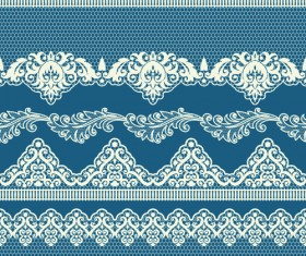 Ornate lace border design vector set 02