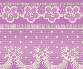 Ornate lace border design vector set 04