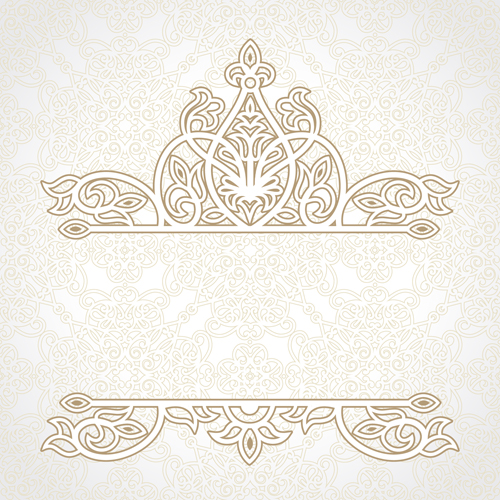 Ornate oriental floral pattern vector background 02