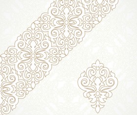 Ornate oriental floral pattern vector background 03