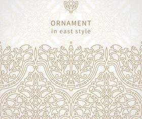 Ornate oriental floral pattern vector background 04