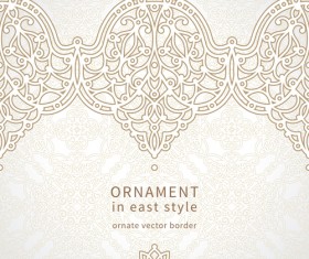 Ornate oriental floral pattern vector background 05