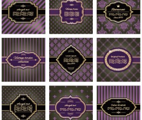 Ornate pattern with frames vintage background vector 01
