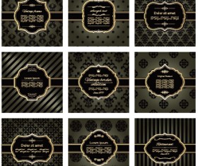 Ornate pattern with frames vintage background vector 02