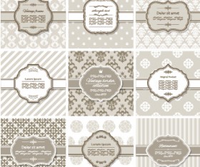 Ornate pattern with frames vintage background vector 04
