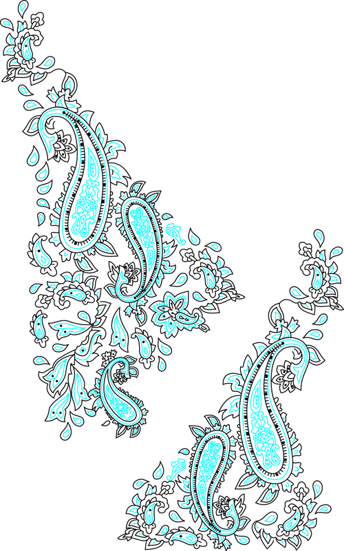 Download Paisley floral pattern vector free download