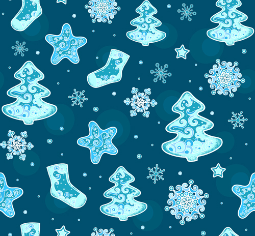 Pattern christmas elements seamless vector 04