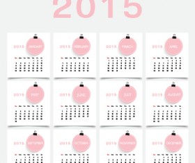Pink style 2015 calendar design vector