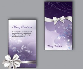 Pretty bow christmas cards design vector 05