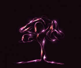 Purple light tree abstract vector mateiral