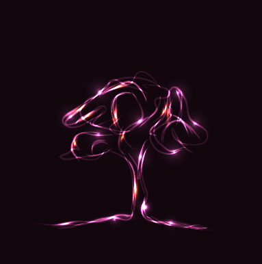 Purple light tree abstract vector mateiral