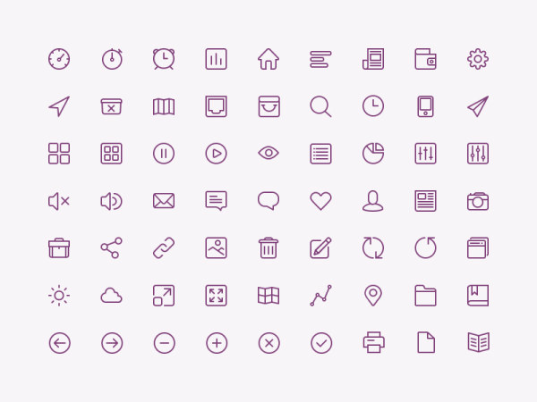 Purple outline computer icons