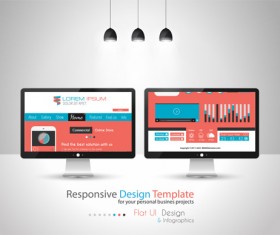 Realistic devices responsive design template vector 01