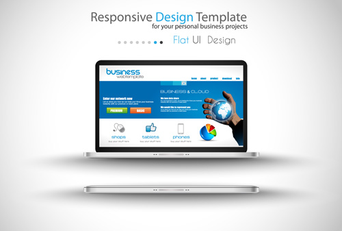 Realistic devices responsive design template vector 02