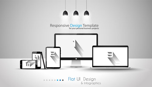 Realistic devices responsive design template vector 04