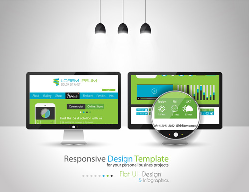Realistic devices responsive design template vector 06