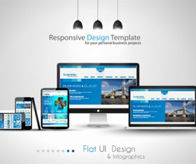 Realistic devices responsive design template vector 07
