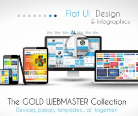 Realistic devices responsive design template vector 09
