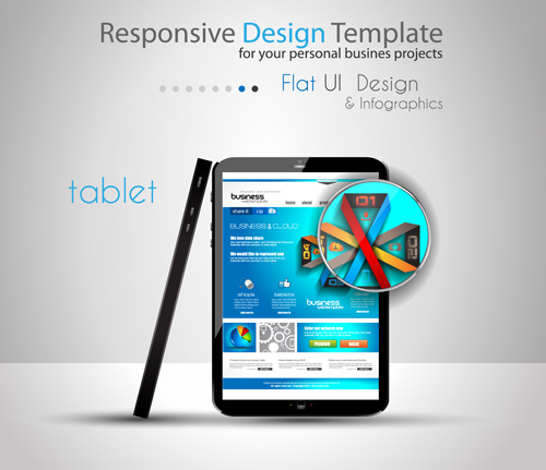 Realistic devices responsive design template vector 14