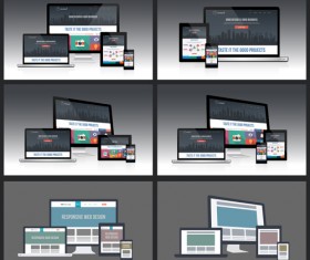 Realistic devices responsive design template vector 18