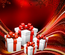 Red abstract christmas gift background vector