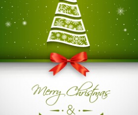 Red bow christmas greeting card set 01