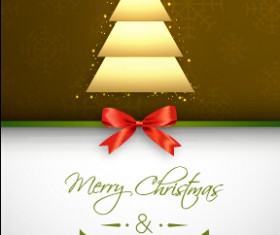 Red bow christmas greeting card set 02