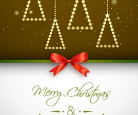 Red bow christmas greeting card set 03