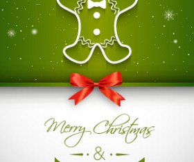 Red bow christmas greeting card set 05