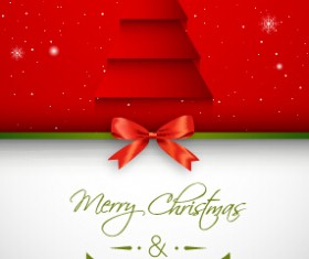 Red bow christmas greeting card set 06