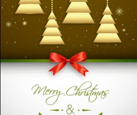 Red bow christmas greeting card set 07