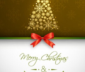 Red bow christmas greeting card set 08