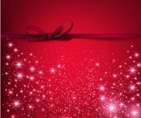 Red christmas background with beautiful bow vector
