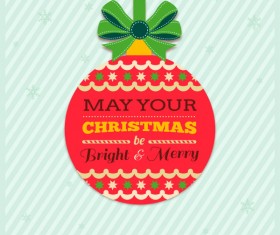 Red christmas ball and green bow vector