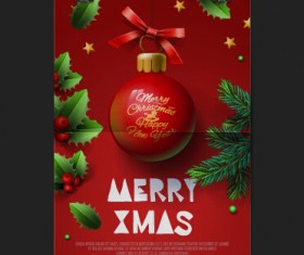 Red christmas flyer material