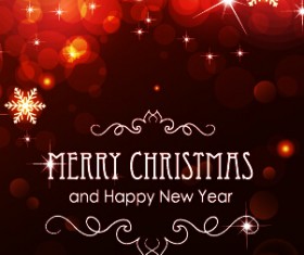 Red halation christmas with new year background vector