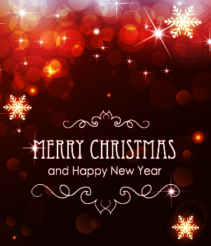 Red halation christmas with new year background vector