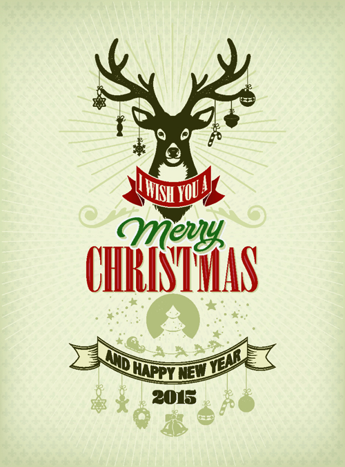 Reindeer 2015 christmas and new year vector background
