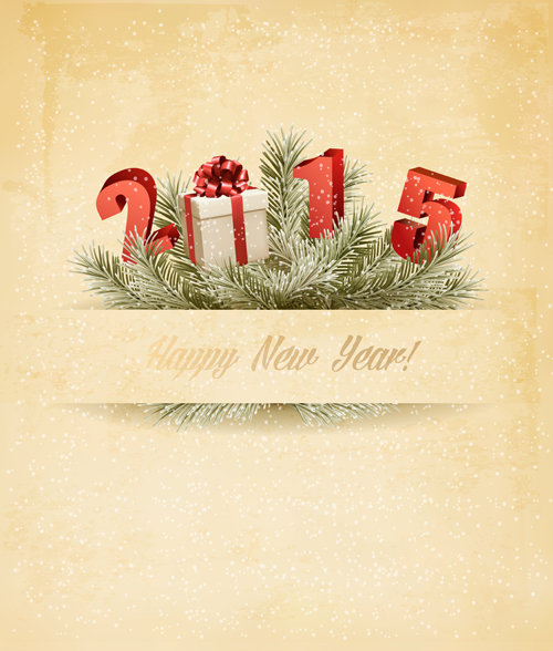 Retro 2015 new year holiday vector background 01