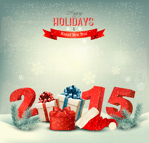 Retro 2015 new year holiday vector background 03