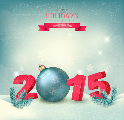 Retro 2015 new year holiday vector background 04