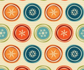 Round snowflake seamless pattern retro vector