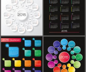 Round with gird 2015 calendars vector design