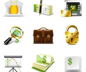 Shiny business with finance icons