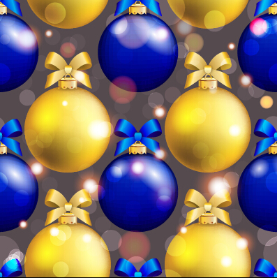 Shiny christmas balls ornament seamless pattern vector 01