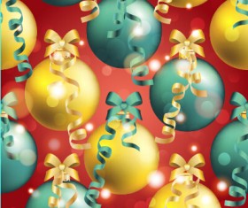 Shiny christmas balls ornament seamless pattern vector 02