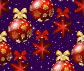 Shiny christmas balls ornament seamless pattern vector 03