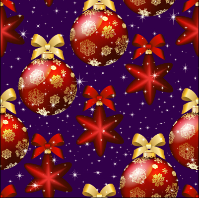 Shiny christmas balls ornament seamless pattern vector 03
